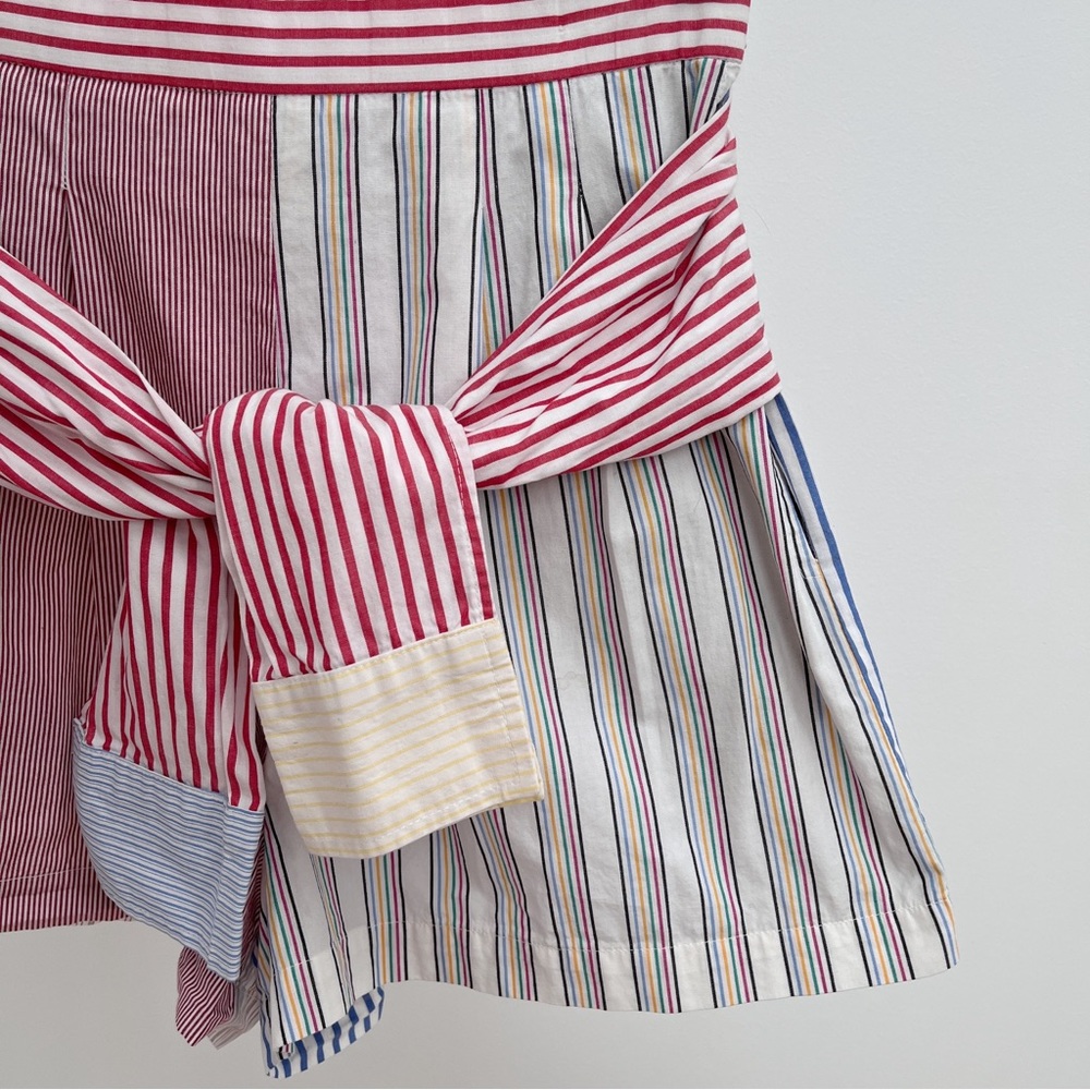 Vintage Times Seven 7 Todd Oldham patchwork shorts tie waist M stripes rare